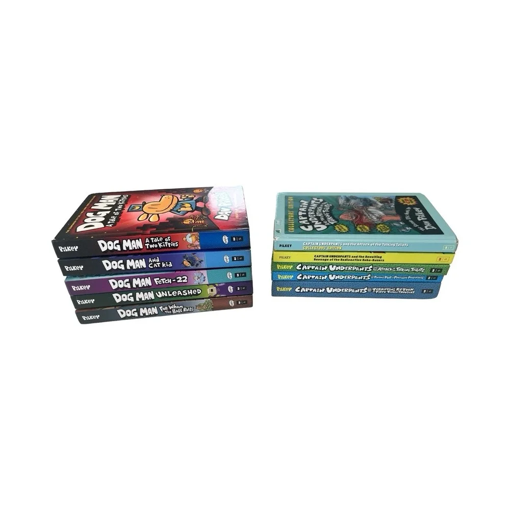 Dav Pilkey Book Lot (10 books): Dog Man & Captain Underpants All Hard Cover